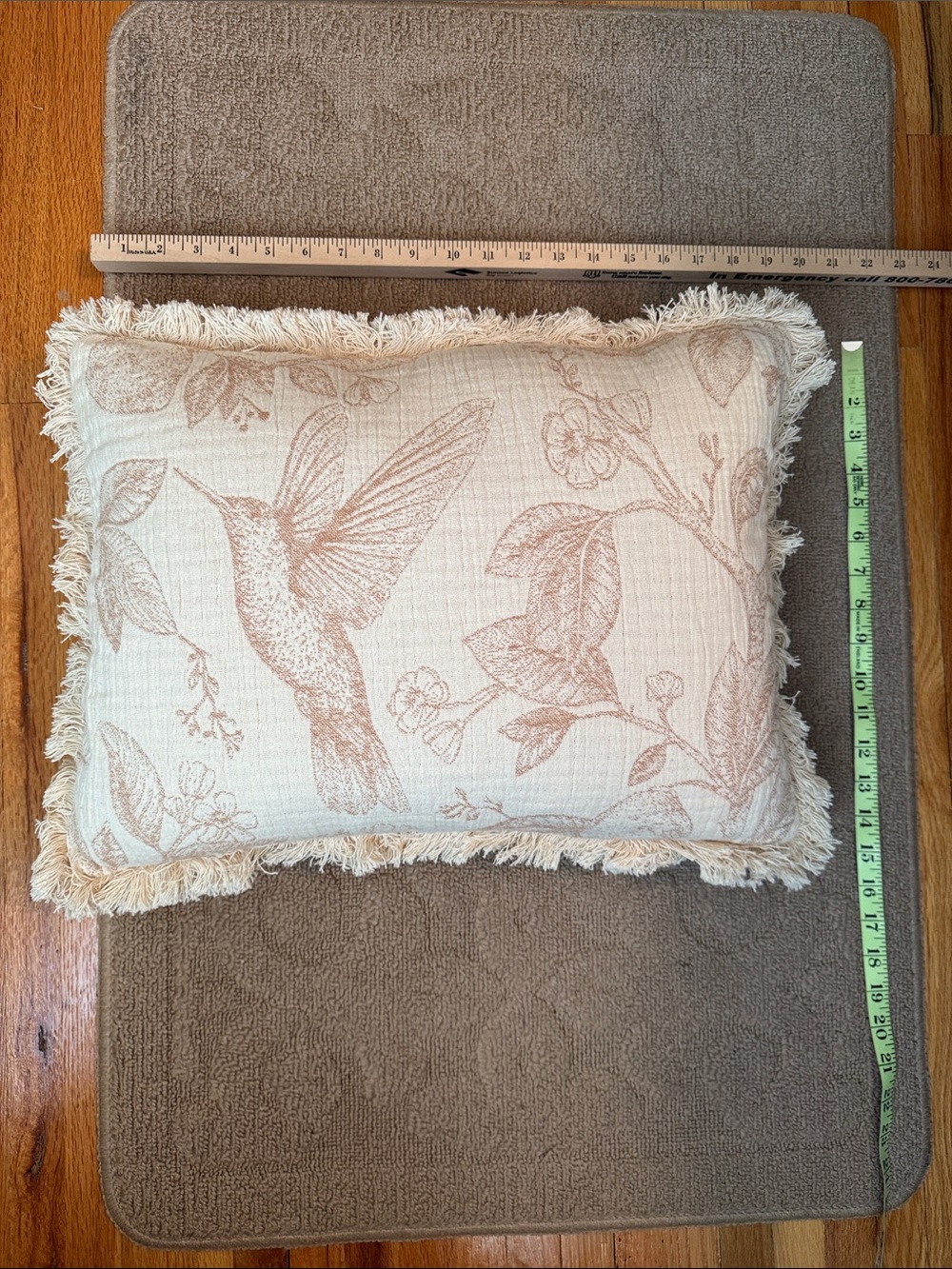Devi Designs Hummingbird Botanical Print Tapestry Pillow - Picture 6 of 6